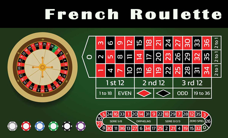 Elegant French Roulette wheel and betting layout in casino