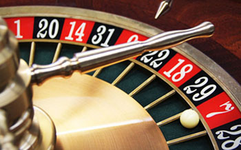 European roulette wheel being played at a casino in British Columbia